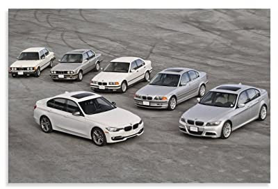 Sportwagen Poster für BMW 3er E90 E21 F30 E46 E36 E30 Poster Deko Malerei Leinwand Wandposter und Kunstbild Druck Modern Familie Schlafzimmer Dekor Poster
