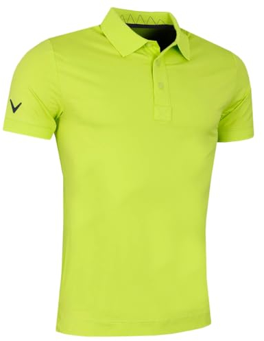 Callaway Golf Herren solide gerippte Stretch Polo-Hemd - Lime Punch - M