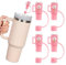 AUAUY Lot de 4 Couvercles de Paille Pour Tasse Stanley, 10mm, Pailles Couvre Antipoussière, Embouts de Paille Réutilisables pour Accessoires de Gobelet Stanley Cup-Tasse Rose