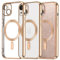 Tikgue Handyhülle für iPhone 13 Hülle Magnetisch,[Kompatibel mit Magsafe][Glitzer Karte] Transparent TPU Silikon Schutzhülle Stoßfest Kameraschutz Clear Case für iPhone 13 - Gold