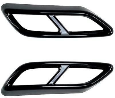 2 Stücke Auspuffblenden für Audi A3 8Y S Line Sportback Limousine 2021+,Auto Zubehör Auspuff Schwanz Throat Auspuffrohr Schalldämpfer Spitze Abdeckung Borte,C-Glossy Black