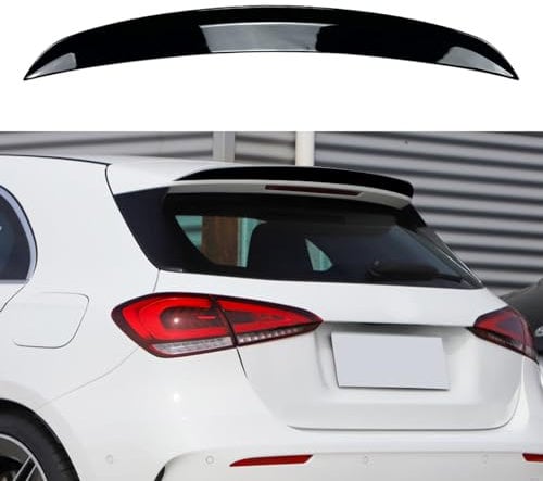 AUSMILA Spoiler posteriore per Mercedes Benz Classe A W177 A160 A180 A200 A220 A250 A35 A45 AMG Hatchback 2018-2023 in Plastica con Finito Fibra di Carbonio Effetto/Nero Lucido