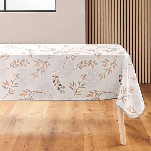 douceur d'intérieur, Nappe Rectangle (150 x 240 cm) Manola Naturel, Polyester Imprimé