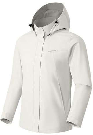 Pioneer Camp Veste à Capuche Imperméable Femme Capuche Léger Impermeable Coupe Vent avec Capuche Amovible Randonnée Vêtements pour Extérieur（Beige Apricot;L