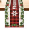 Aitsit Weihnachten Tischläufer Weihnachtsdeko Winter Wasserabweisend Tischläufer Modern Weihnachtstischläufer Für Drinnen Und Draußen Party Küche Esstisch Dekoration 40×180cm (Rot-schwarz Kariert)