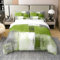 Gras Grün Weiß Grau 100% Baumwolle Bettbezug 155x220 Abstrakte Bettwäsche Set für Mädchen Frauen,Grunge Bett Sets Ölgemälde Bettbezug mit 1 Kissenbezug,Kein Tröster