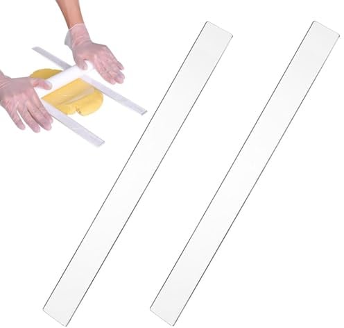 Teigroller-Führungsstäbe, 2 Abstandshalter für Nudelholz für ausgewogene Teigrolle - Antihaft-Backlineal für , Küche, Restaurant,
