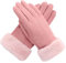 SGQTZDZQ Winter Gloves for Women, Ladies Touch Screen Fingertip Glove, Chamois Leather Thermal Gloves Womens Outdoor Driving Cycling Running (Pink)