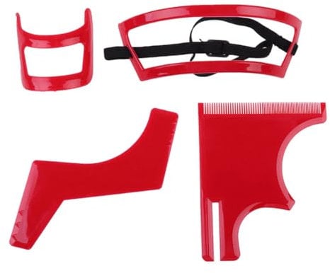 Haarstyling -Werkzeuge Kit Bart Forming Tool Kit Hektik Rasiervorlage Guide Set für Männer Haarstyling rot