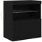 vidaXL Modernes schwarzes Eichen Buffet Sideboard | Verstellbare Regale modernes Mattes Finish ideal zum Stauraum & Ausstellen für drinnen Esszimmer Möbel Holzwerkstoff Schrank