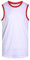 Pullonsy Herren Blank Basketball Trikots Mesh Athletic Sports Shirts Plain Performance Team Uniformen, Roter Hals, weißes Jersey, 3X-Groß