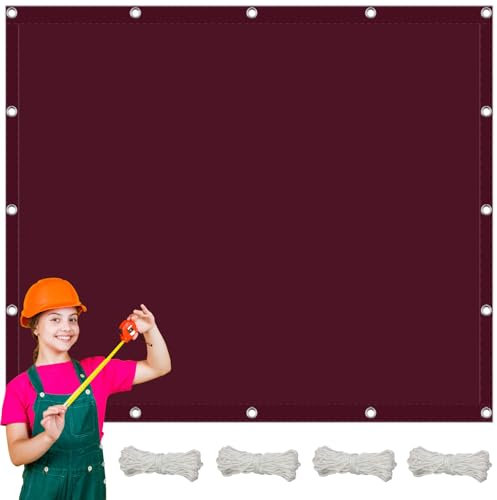 Tenda Vela Rettangolare 3 x 6 m Tessuto Pes Idrorepellente e Antivento, Protezione Uv, Privacy Tenda per Gazebo da Esterno Resistente per Esterno, Giardino, Piscina, Weinrot