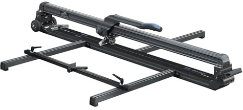 Meizuishi Tagliapiastrelle Manuale 120cm - Guida Laser, Telaio in Lega Rinforzata & Comando Magnetico - Taglia Piastrelle/Pietra 15mm Max, Base Stretta con Ruote Retrattili
