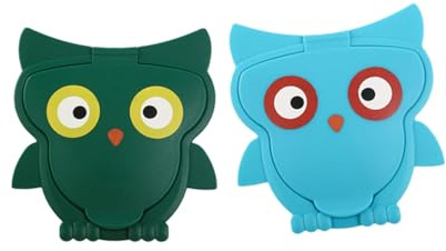 GARIOUANS 2 pièces Couvercle de Lingettes Humides Réutilisable Forme de Hibou Protection Anti-poussière Compact et Accessoire Pratique pour Puericulture et Rangement Maison
