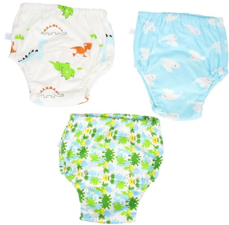 NOLITOY Lot de 3 Culottes de Bain Bébé Réutilisables Couches d'Apprentissage Imperméables en Tissu Doux Taille M Mixte pour Bébés Nageurs Couches Lavables Anti-Fuite pour Piscine et