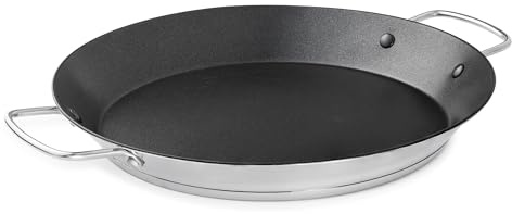 Castey - Paellera Inox Essentials, EA-V36, Color plata, 36 cm, Acero inoxidable, Recubrimiento antiadherente, libre de PFOA, Apta para todas las cocinas.
