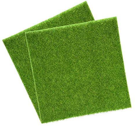 Yosoo Tappeto erboso artificiale Erba in plastica per interni ed esterni, tappeto erboso sintetico verde, decorazione per la casa, 30 x 30 cm, 2 pezzi