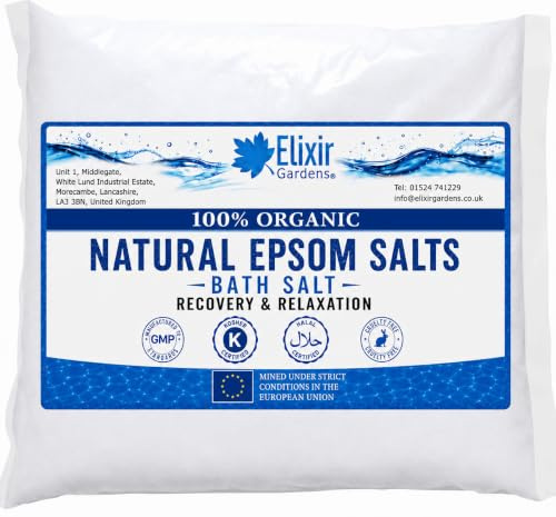 Elixir Gardens Natural Medical Organic FCC Food Grade Epsom Salts - Great for Baths! | Available in Qty from 500g to 25kg | (15kg)