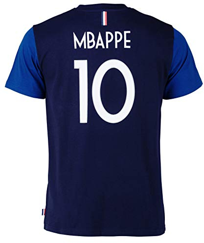 Equipe de France de Football T-Shirt FFF - Kylian MBAPPE - Collection Officielle Taille 14 Ans - Manches Courtes