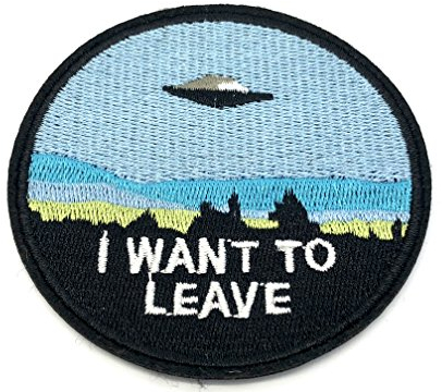 I Want To Leave UFO Bügelbild zum Aufnähen, Cosplay, bestickt