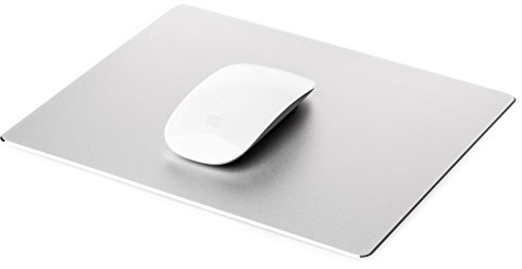 Gaming Mouse Pad Mat with Non slip Rubber Base & Frosted Surface For Apple Macbook Imac Computer and Laptops - Aluminium Silver