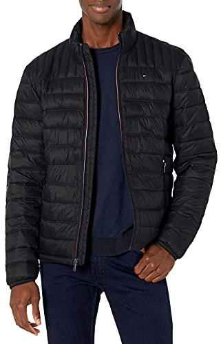 Tommy Hilfiger Ultra Loft Pufferjacke für Herren, leicht verstaubar, in den Größen Standard, Groß und Hochgewachsen, Schwarz, S
