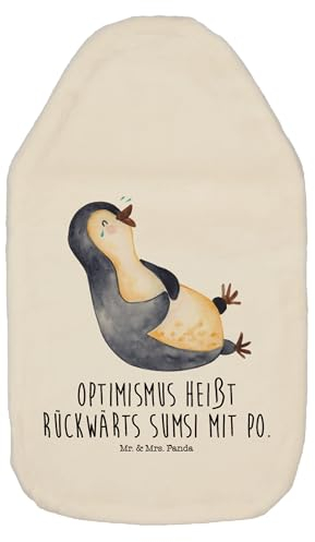 Mr. & Mrs. Panda Wärmflasche Pinguin Lachen - Geschenk, Freude, Optimismus, Wärmflaschenbezug, witzig, Körnerkissen, Fröhlich, Wärmekissen, Humor,