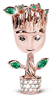 GNOCE Baum Mann Charm Anhänger 925 Sterling Silber 18k Rosegold plattiert Perlen Charms mit Zirkonia Schmuck für Armbänder Halsketten Geschenke für Damen Herren