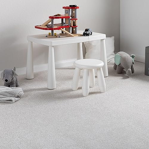 Steffensmeier Teppichboden Cambridge Young Meterware | Auslegware für Kinderzimmer Wohnzimmer Schlafzimmer | Hellgrau, Größe: 400x600 cm