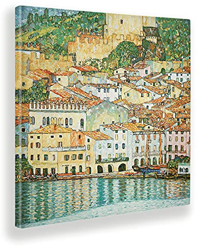 Giallobus - Gemälde - Gustav Klimt - Malcesine sul Garda - Leinwand mit Standardrahmen - 70x70 - Bereit zum Aufhängen - Moderne Gemälde für zu Hause