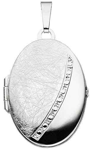 Jobo Damen-Medaillon aus 925 Silber Oval zum Öffnen für 2 Fotos