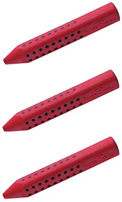 Faber-Castell 187101 - Dreieckradierer Grip 2001 (3X Rot)