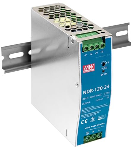 WITTKOWARE NDR-120-12 Industrie-Schaltnetzteil für 35mm DIN-Hutschiene, Ausgang: 12V/DC (per Poti einstellbar 12-14V), max. 10A, 120W