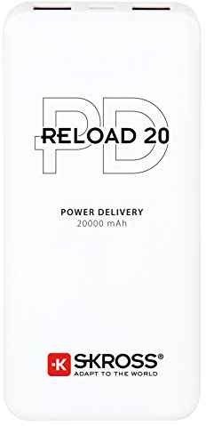SKROSS | 1.400142 | Reload 20PD | Fast Charger - Chargeur Portable Power Bank 20.000 mAh / 74.0 Wh 3.7 V - 2 Ports USB 5 V / 2 A