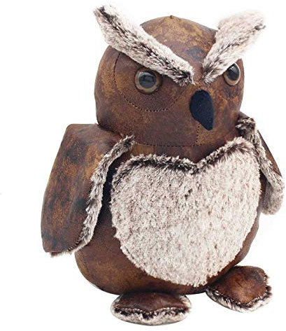 The Leonardo Collection LP46914 Faux Leather Owl Design Doorstop | Brown Door Stop