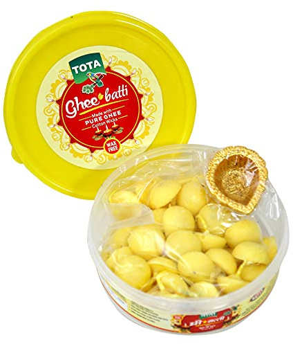 Tota Wax Free Pure Cow GheeDiya Cotton Wicks für Puja mit Diya-Kombo von 50 Pooja Batti