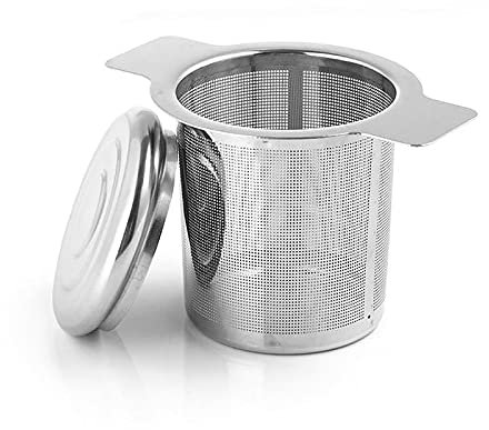 2 Pcs Tea Spoon Infuser with Lid, 304 Stainless Steel Tea Strainer Double Handles Tea Leaves Herb Mesh Holder Suitable for Tea Loose, Coffee, Tea Filter