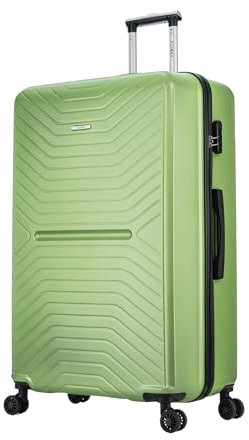 FLYMAX XL 32 Extra Large Suitcase 4 Wheel Lightweight Luggage Hard Shell Check in Hold Travel ABS 125 Litre Capacity Travel Case with 3 Digit Combination Lock + Telescopic Handle Lime