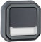 Legrand - Poussoir inverseur lumineux étanche avec porte-étiquette Plexo complet pour montage en encastré avec griffes anthracite