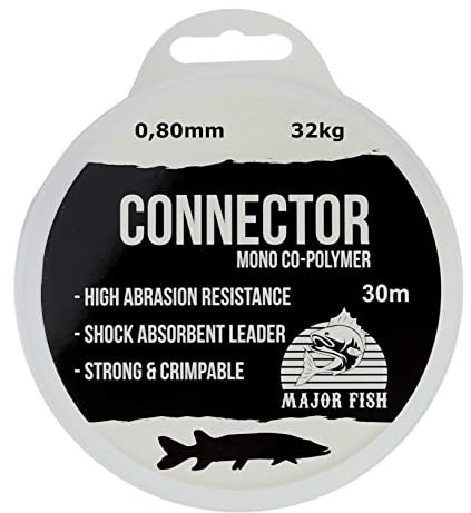 Major Fish 100% fluorocarbonio, filo da 30 metri, 0,80 mm 60 LB
