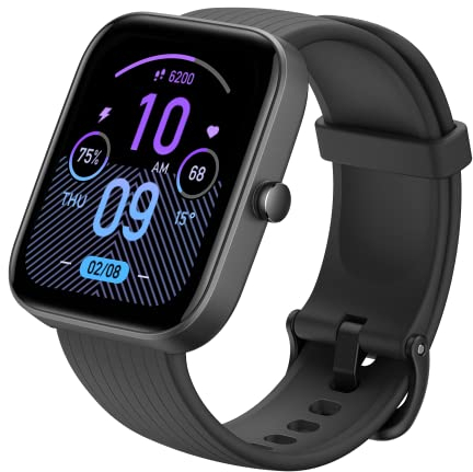 Amazfit Bip 3 Pro Montre Connectée Homme 1,69, SpO2, Suivi de Rythme Cardiaque/Sommeil/Stress,60+ Modes Sportifs, GPS - Noir