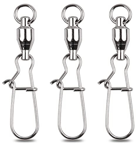 SHADDOCK 15Stk Angeln Kugellager Wirbel mit Duo-Lock Snaps Angelschnur Haken Connectors Angel Zubehör Angelwirbel, Größe(0#-9#) (0#-18LB-15Stk)