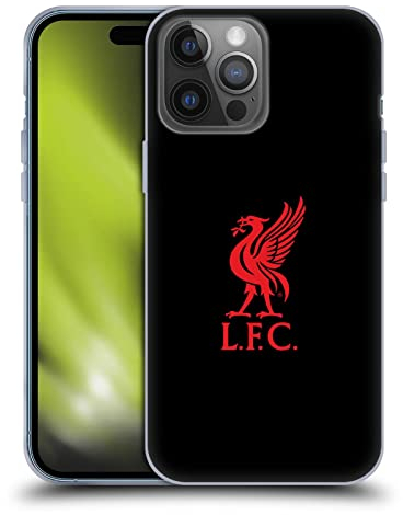 Head Case Designs Officially Licensed Liverpool Football Club Red Logo On Black Liver Bird Gel Case [Military Grade Protection] Compatible With Apple iPhone 14 Pro Max