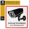 Hinweisschild Achtung! Grundstück wird videoüberwacht!, 1 Stück, 15 x 15 cm, 2,7 mm starkes PVC Schild mit Bohrlöchern, Warnschild videoüberwacht für Innen- und Außenbereich, Schild Kamera Attrappe