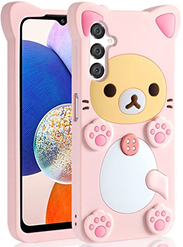 STSNano Kawaii Handyhülle für Samsung Galaxy A14 5G 6,6 Zoll 3D Cute Cartoon Bär Handyhülle für Frauen Mädchen Kinder Mode Cool Lustig Spaß Bär Weiche TPU Hülle für Samsung Galaxy A14 5G Silikon Cover