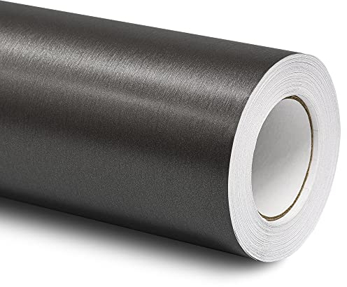 Folindo® 3D Alu gebürstet Titan Grau Autofolie (13€/m²) | 200 x 152 cm | Selbstklebende Luftkanal Folie zur Auto Folierung | Blasenfrei
