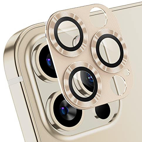 AFARER 2 Pack Linseschutz kompatibel mit iPhone 12 Pro Kamera Schutzfolie Metall gehärtet glas Abdeckung Starke Haftung 9H Härtegrad kratzfeste panzerglas für iPhone 12 Pro- Gold
