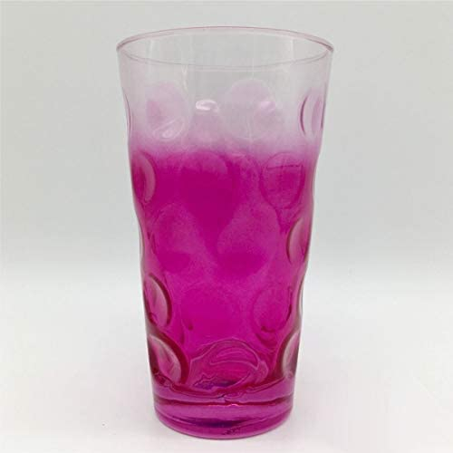 Farbiges Dubbeglas 0,5 L (3/4 Farbverlauf) Bunte Dubbegläser aus der Pfalz für Weinschorle, Schorleglas, Weinglas (Pink)