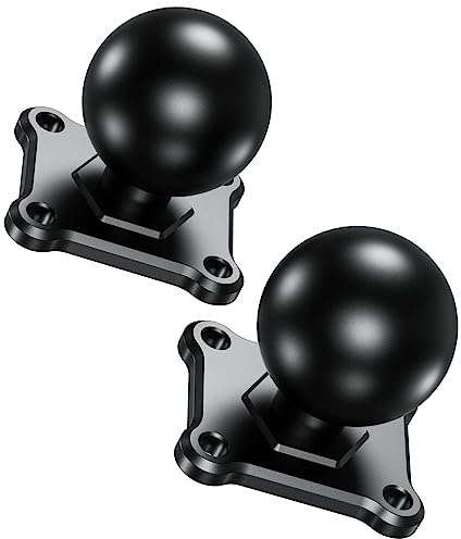 BRCOVAN 2 PCS, 1.5'' Ball Mount Base with Aluminum Alloy 4-Hole AMPS Square Plate & 1.5'' TPU Ball Adapter Compatible with RAM Mounts C Size 1.5 Inch Ball Double Socket Arm
