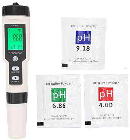 4-in-1 Tragbarer Wasserqualitäts-ORP-Tester, Monitor-Teststift, 0,01–14,00 PH-Messbereich, PH-ORP-H2-Temperaturtester YY-400
